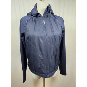 Outdoor Voices Navy Blue FrostKnit Hoodie Quarter Zip Jacket Women's XS
